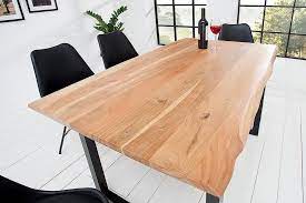 massiver baumstamm tisch mammut 140cm massivholz akazie schwarzes kufengestell mit 2 6cm dicker ti wood furniture plans masculine interior design eco furniture