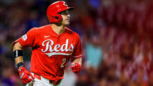 JJ Bleday celebrates after hitting for the cycle in a Cincinnati Reds game