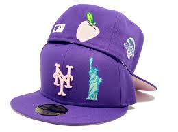 I can wear both the green fitted and purple fitted cap by itself! New York Mets 50th Anniversary Light Purple Pink Brim New Era Fitted H Sports World 165