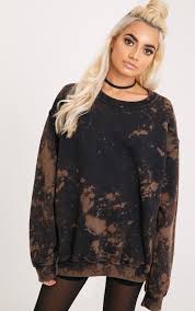 Black And Grey Tie Dye Sweatshirt Wynta Black Bleached Sweatshirt Tie Dye Fashion Black Bleached Shirt Bleach Shirt Diy