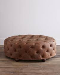Maddie Round Leather Ottoman Round Leather Ottoman Leather Ottoman Coffee Table Leather Ottoman