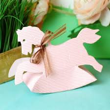 For a more modern twist, why not throw a mustache baby shower? Rocking Horse Favor Boxes