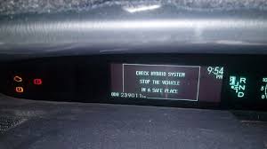 Prius Error Message Check Hybrid System Stop
