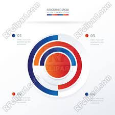 Pie Chart Infographics In Blue And Red Colors Stock Vector Image