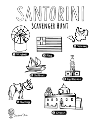 Greece flag coloring page home. Santorini Coloring Maps And Pages