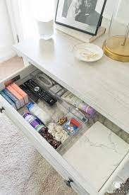 Wash these items thoroughly after using them with soap and water or put in the dishwasher. 4 Steps To An Organized Nightstand Before After Kelley Nan