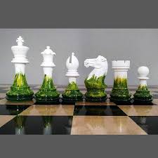 Fire And Ice Painted Weighted Wooden Chess Pieces Only Set Etsy In 2020 Wooden Chess Pieces Chess Pieces Chess