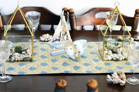 Beach home decor, beach home accents, starfish on stand, starfish decor, starfish, beach wedding decor, beach table decor, coastal decor. Trendy Dining Table Decor Ideas For Small Tables