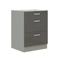 Unterschrank klassik 60 weiß 100 cm mit arbeitsplatte. Kuchen Unterschrank 60 Cm Grau Hochglanz Vollauszug Soft Close Kuche Grey Bianca Kuechen Preisbombe