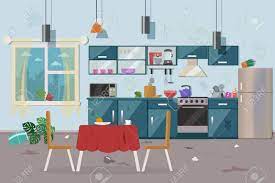 Buy our cartoons with confidence. Dirty Messy Kitchen Vector Illustration Royalty Free Cliparts Vectors And Stock Illustration Image 112045931