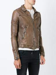 Giorgio Brato Leather Jacket In Brown For Men Lyst