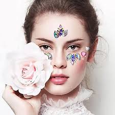 Face Jewels for Rhinestones Gems Stickers Crystal Self-Adhesive Bejeweled  Crafting (1 Pack)