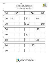 1st grade math worksheets counting by 1s 5s and 10s
