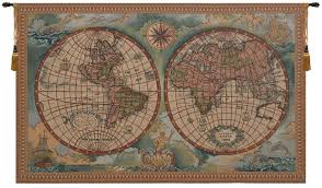 1870 antique world map in hemispheres wall tapestry, vintage interior map wall hanging, old map wall decor, vintage map wall art print regular price $ 38.00 tax included. Antique Map I Italian Wall Tapestry