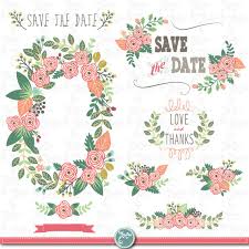 Wedding Clipart Pack Quot Floral Vintage Wreath Quot Vintage Flowers Floral Frames Wreath Wedding Save The Date In Vintage Wreath Clip Art Wedding Clipart