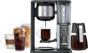 Customer Reviews Ninja 10 Cup Specialty Coffee Maker With Fold Away Frother And Glass Carafe Cm401 Black Stainless Steel Cm401 Best Buy