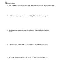 General lessons my metric unit includes labs on length, mass, volume, density. Density Practice Problem Worksheet Worksheet List