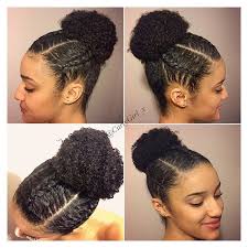 Curlygirl X On Instagram 3 Canerows Into A Mid Bun I Washed And Styled My Hair Using All Cantu Product Natural Hair Styles Natural Hair Updo Hair Styles