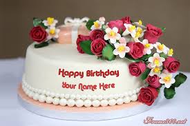 Birthday is the most special day in everyone's life. Beautiful Red Rose Birthday Cake With Name Edit