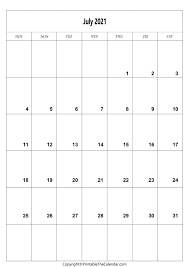 july 2021 calendar a4 size free printable template