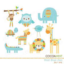 Mod Blue Zoo Clip Art Baby Illustration Baby Quilts Kids Design