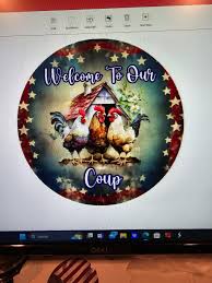 Welcome to Our Coop Chicken Wreath Sign