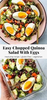 Easy Chopped Quinoa Salad With Eggs Walder Wellness Dietitian Recipe In 2020 Healthy Egg Recipes Chopped Salad Recipes Quinoa Salad