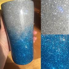 Black And Silver Ombre Tumbler Excited To Share This Item From My Etsy Shop 20oz Silver And Blue Ombre Glitter Tumbler Travel Mug Carolina P Glitter Tumbler Tumbler Cups Diy Glitter Cups
