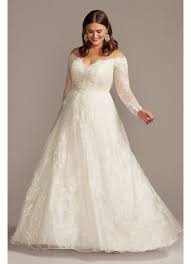 Buy cheap wedding dresses online, which enjoy popularity for all kinds of women with good quality. Shimmer Lace Applique Plus Size Wedding Dress David S Bridal