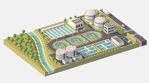 Isometric Water Treatment Plant Water Treatment Water Treatment Plant City Skylines Game