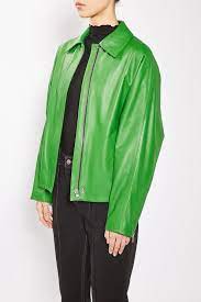 The Perfect Transitional Piece This Biker Shirt By Boutique Is Crafted From Pure Leather And Is Finished In A Bright Topshop Outfit Topshop Style Biker Shirts
