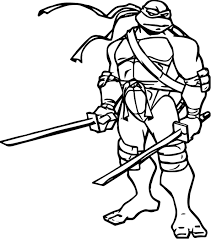 Cool Ninja Turtle Two Blade Leonardo Coloring Page Ninja Turtle Coloring Pages Turtle Coloring Pages Leonardo Ninja Turtle