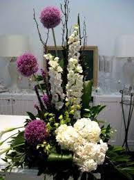 Http Www Wedding Flowers Themes And Ideas Com Images Allium Arrangement Blos Large Flower Arrangements Modern Flower Arrangements Funeral Floral Arrangements