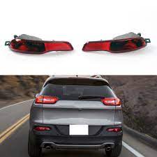 Pair Red Lens Rear Bumper Reflector Fog Brake Light Cherokee 2014 2016 Cherokee 2014 Jeep Cherokee 2014 Jeep Cherokee