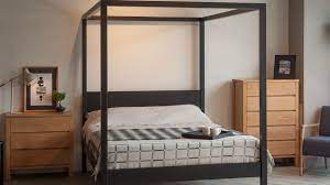 Modern black 4 poster canopy bed. Black Orchid Contemporary 4 Poster Natural Bed Company