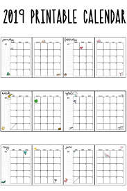 2019 Printable Calendar Monthly Calendar Printable Printable Calendar Download Free Blank Calendar