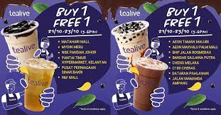 I got less toppings in my drinks than i bought at tealive lrt bank rakyat. Tealive Buy One Free One At Over Ten Selected Outlets From 21 23 October 2019