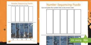 · 3, 8, 15, 24, 35, ? Halloween Sequencing Worksheets Primary Resources Twinkl
