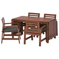 Applaro Tisch 4 Armlehnstuhle Aussen Braun Las Froson Duvholmen Dunkelgrau Ikea Osterreich Ikea Outdoor Outdoor Tables And Chairs Wooden Outdoor Furniture