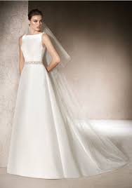 St Patrick A Line Wedding Dress In Mikado With A Boat Neck Neckline And Boat Neck Wedding Dress Mikado Wedding Dress Wedding Dress Necklines
