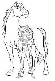 The mustang of cimarron, spirit. Lucky And Spirit Coloring Pages From Spirit Untamed Cartoon Images