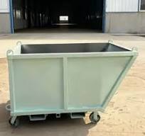 Heavy Duty Steel Tipping Bin Forklift Skip Bin with Wheels Meeting  International Standards