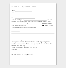 Employers must release you to attend jury service. 28 Jury Duty Excuse Letter Examples Templates Tips