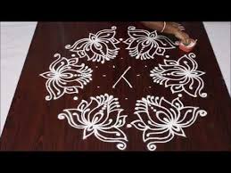 Lotus Kolam With Dots 11 6 Ii Beautifull Lotus Kolam Ii Sankranthi Muggulu Youtube Colorful Rangoli Designs Small Rangoli Design Free Hand Rangoli Design