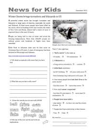 Appearing in the kids are frequently asked to write to kidspost with their newspaper on a variety of news events writing issues. News For Kids Winter Snow Storms English Esl Worksheets For Distance Learning And Physical Classrooms
