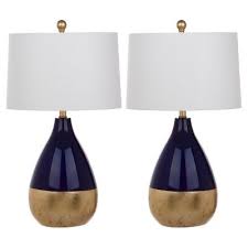 Kingship Navy Glass Table Lamp Set Of 2 Safavieh Target Gold Table Lamp Table Lamp Sets Lamps Living Room