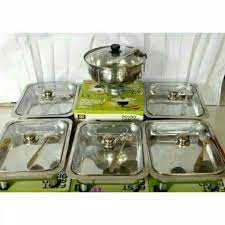 Alat catering prasmanan yang kami sewakan dijamin berkualitas bagus, bersih dan tidak ada cacat. Set Panci Saji Prasmanan Stainless Tutup Kaca Pemanas 6in1 Mangkok Saji Sup Fast Food Chafing Dish Shopee Indonesia