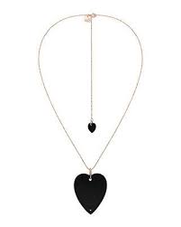 Ginette Ny Designer 18k Rose Gold Angele Jumbo Onyx Heart Necklace Heart Necklace Womens Jewelry Necklace Necklace