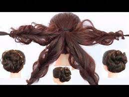 Messy Bun Hairstyle With Trick Juda Hairstyle For Gown Lehnga Wedding Updo Hairstyle Juda Y Hairstyles Juda Hair Bun Tutorial Hairstyles For Gowns