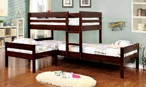For example, connect a twin over twin bunk with a twin loft bed or two extra long twin bunks together. Corner Triple Twin Bunk Bed In Espresso Bunk Bed For 3 Reviews